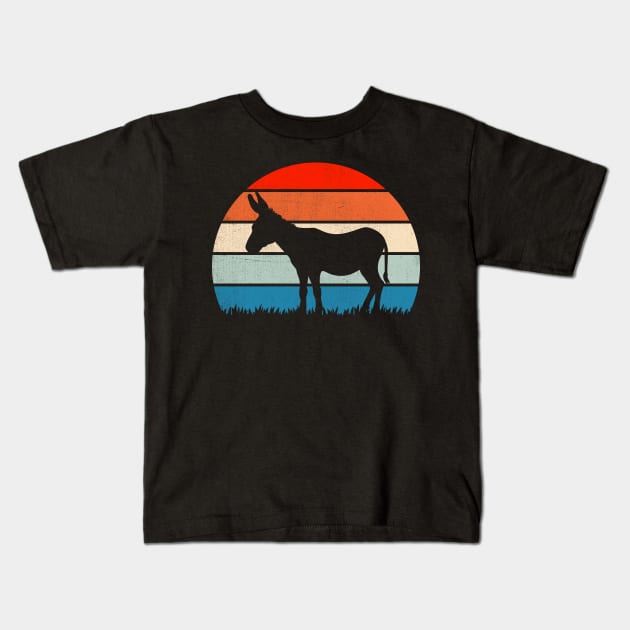 Cute Donkey Sunset Lover Kids T-Shirt by TheDesignDepot